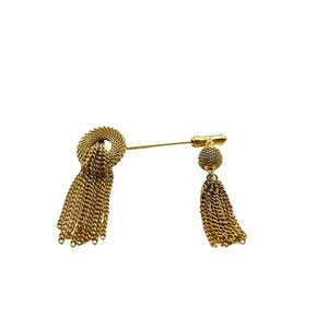 Caroline Emmons Pin Brooch Tie 'n Tassel Gold Tone Vintage Women's Retro Women